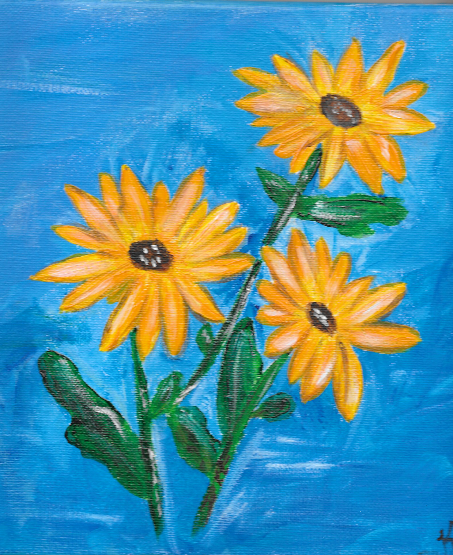 Art Print Three Daisies