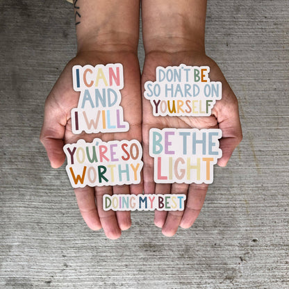 Be The Light Positivity Lettering Sticker