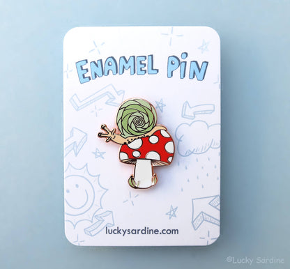 Snail Toadstool, Mushroom Hard Enamel Pin
