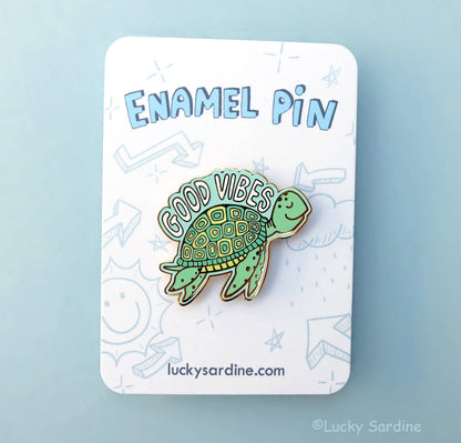 Sea Turtle Good Vibes Hard Enamel Pin