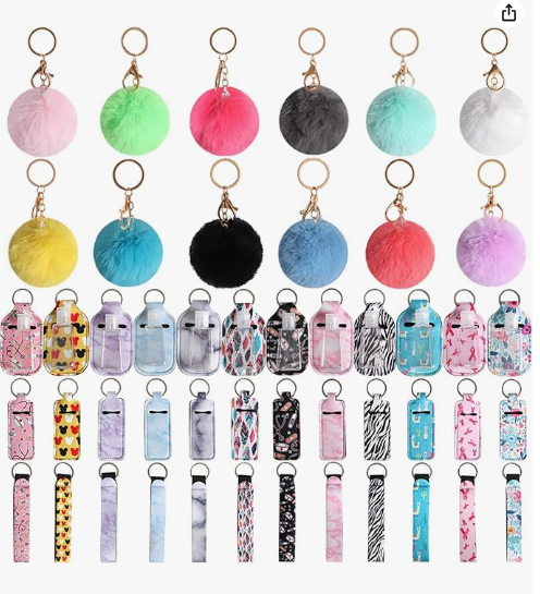 4 pc Keychain Sets    plus bonus: emergency whistle