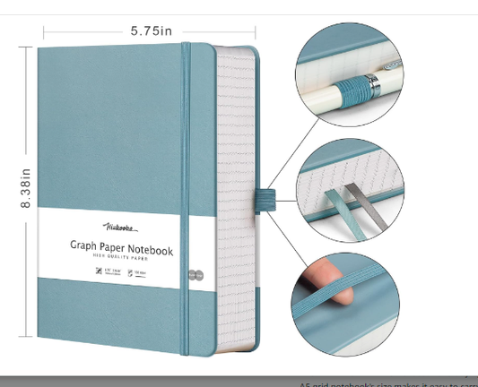 HIUKOOKA Graph Paper Notebook Journal-A5