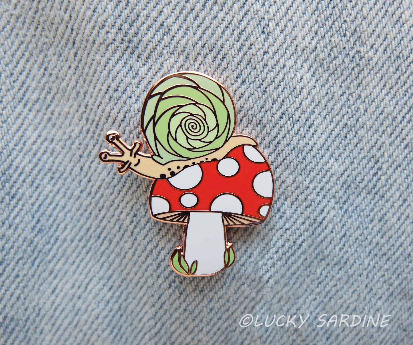Snail Toadstool, Mushroom Hard Enamel Pin