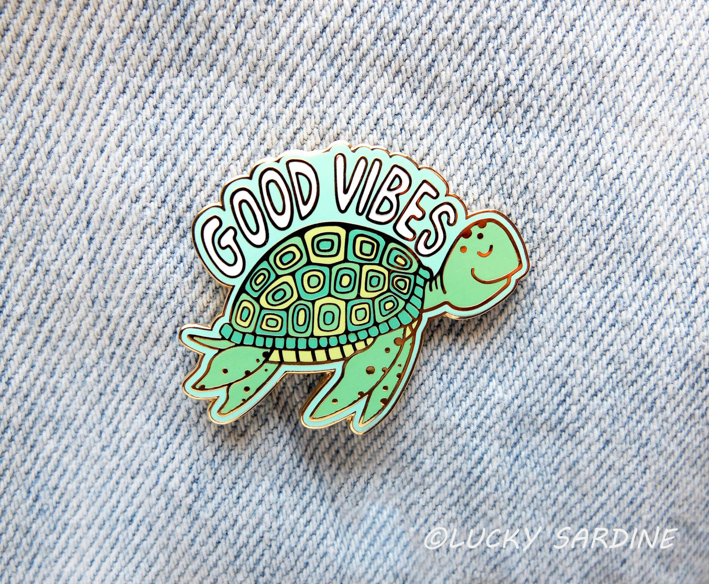 Sea Turtle Good Vibes Hard Enamel Pin