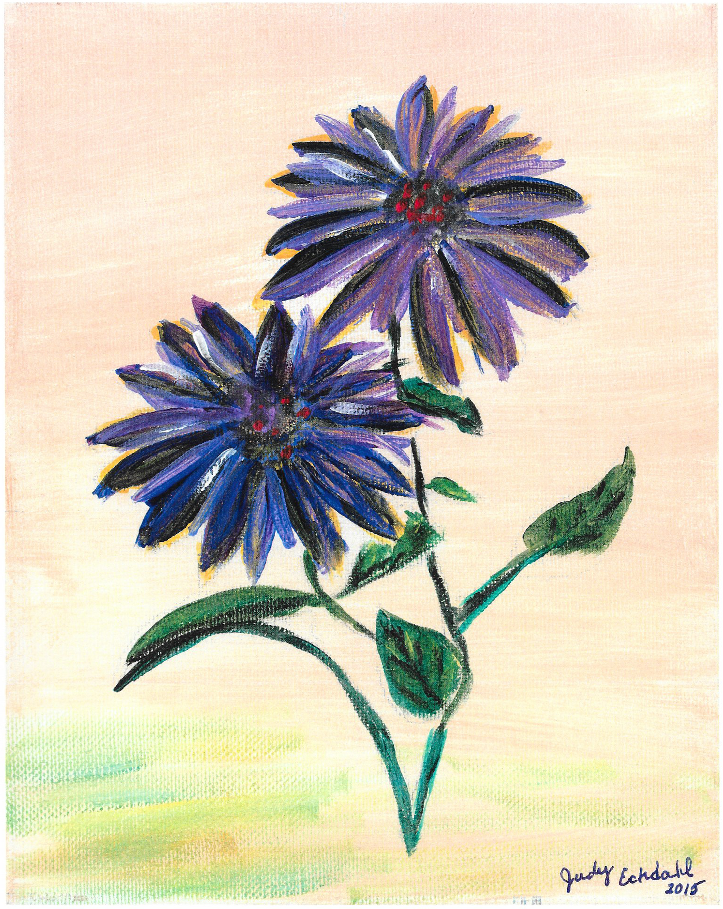 Art Prints Two Purple Flowers