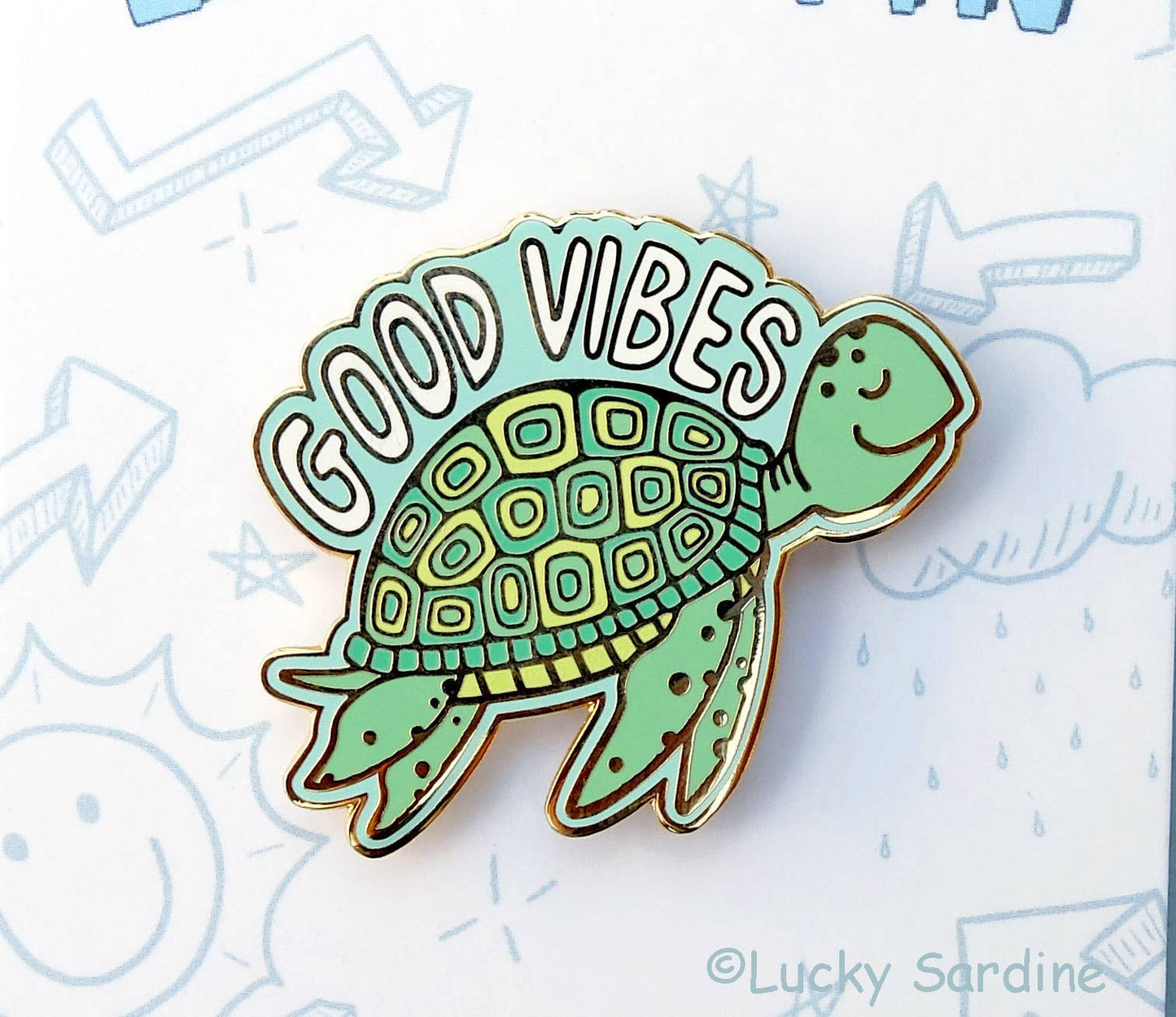 Sea Turtle Good Vibes Hard Enamel Pin