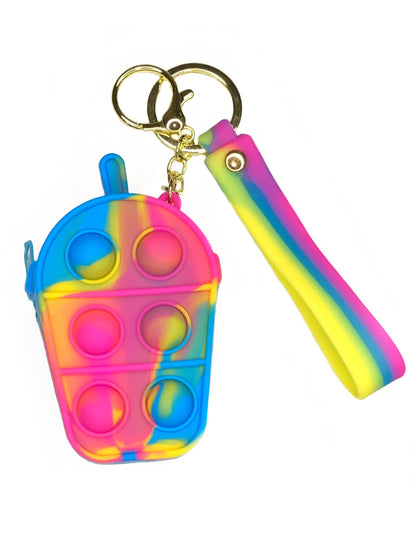 Fidget Pop Boba Tea Wallet and Keychain