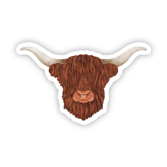 Highland Cow Head Sticker