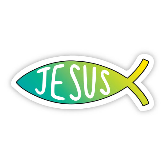Jesus Green Ichthys Sticker