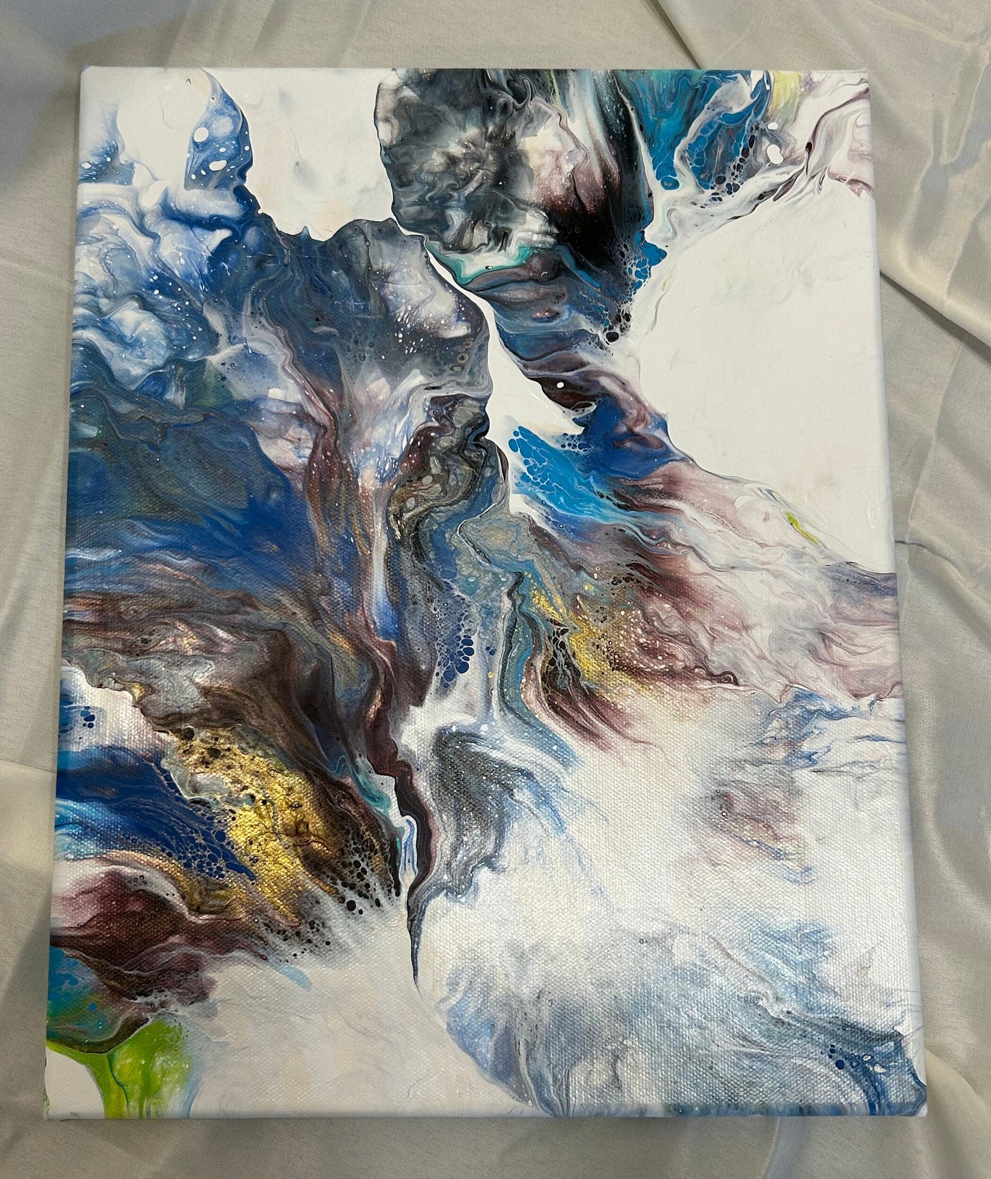 Flood Painting 11x14   Mist in Blue  111409